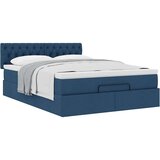  Otomanski krevet s madracem plavi 140x190cm od tkanine | shoptok.hr