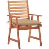 Maison Chic Vrtni jedilni stoli - Stol za vrt 3 kosi z blazinami trden akacijev les JS338, (21877563) | Shoptok.si