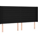  The Living Store Vzglavje z ušesi črno 163x16x118/128 cm blago - Vzglavje, (21452068) | Shoptok.si