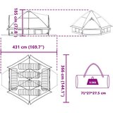  Teepee šotor s streho Zelena in Bela 490 x 410 x 210 cm, (5000091158) | Shoptok.si