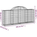  Gabionska košara s lukom 200 x 30 x 80/100 cm pocinčano željezo | shoptok.hr