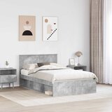  Krevetna konstrukcija Beton 120 x 200 cm Čvrsto borovo drvo | shoptok.hr