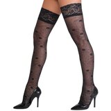 Cottelli Hold-up Stockings with Delicate Rose Pattern 2520710 Black 1-XS | shoptok.hr