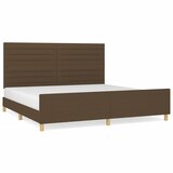  Okvir za krevet bez madraca tamnosmeđi 200x200 cm od tkanine | shoptok.hr