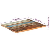  Pravokotna mizna plošča 60x70 cm 25-27 mm trden predelan les, (20712965) | Shoptok.si