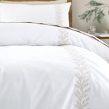 Bianca Bela/bež bombažna podaljšana posteljnina za zakonsko posteljo 260x220 cm Embroidery Leaf – | Shoptok.si