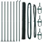 vidaXL Ogrodje s stebri Zelena 1.4 x 10 m Jeklo s PVC premazom, (5000095340) | Shoptok.si
