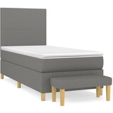 vidaXL Box spring postelja z vzmetnico temno siva 100x200 cm blago, (20790210) Cene