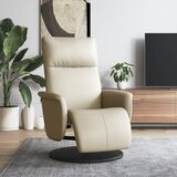 Maison Chic Naslanjač - Relax naslanjač z naslonom za noge krem umetno usnje, (22040247) | Shoptok.si
