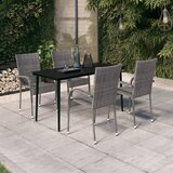 5-dijelni vrtni blagovaonski set sivo-crni | shoptok.hr