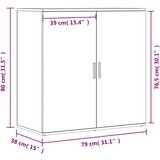  Komoda boja dimljenog hrasta 79x38x80 cm konstruirano drvo | shoptok.hr