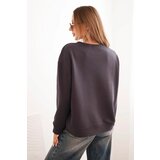 Kesi Włoski Women's cotton sweatshirt with a cat print and text graphite | shoptok.hr