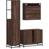  3-dijelni set kupaonskog namještaja boja smeđeg hrasta drveni | shoptok.hr