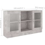vidaXL Vitrina siva boja betona 120 x 30,5 x 70 cm od iverice | shoptok.hr