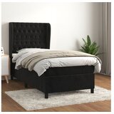  Box spring postelja z vzmetnico črn 90x190 cm žamet | Shoptok.si