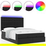  Otomanski krevet s madracem i LED diodama crna 140x190 cm - Crna 140 x 190 cm | shoptok.hr