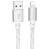 USB kabal BOROFONE BX95 Vivid PD silicone charging data cable 1m, 20W iPhone/lightning silver