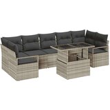 Set od 8 komada vrtne sofe s jastučićima svjetlosiva poli ratan 2-sjedalna vrtna sofa s jastučićima siva poli ratan | shoptok.hr