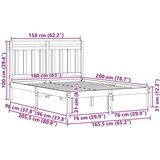  Okvir za krevet 2 pcs Vosak smeđa 160 x 200 cm | shoptok.hr