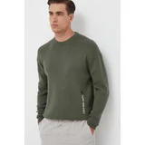 Calvin Klein Jeans Bombažen pulover zelena barva