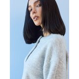 Sinsay Debeli pulover s ukrasnim gumbima i dodatkom vune | shoptok.hr