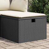 Furnova Vrtni stolček z blazino črn 55x55x37 cm poli ratan, (21954109) | Shoptok.si