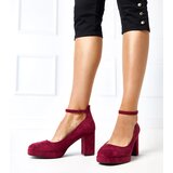  Burgundy block heel pumps Barola | shoptok.hr