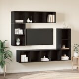 vidaXL Komplet TV omaric 4 pcs Črni hrast Konstruiran les | Shoptok.si