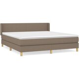  Box spring postelja z vzmetnico taupe 180x200 cm blago | Shoptok.si