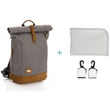 Fillikid torba/ruksak za pelene Rolltop Berlin, crna melange | shoptok.hr