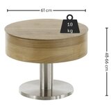  Kafeni stočić ELEMENT sa podiznom pločom, prečnika 60 cm, hrast/srebrna | Eponuda.com