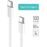 COLORWAY Kabel Type-C - Type-C (pleteni pamuk) (PD Brzo Punjenje 60W) 3.0A 1m sivi | shoptok.hr
