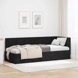  Kutni okvir kreveta s uzglavljem Crna 80 cm x 200 cm Baršun | shoptok.hr