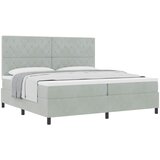  s opruga kutije Svijetlo siva 200 x 200 cm Baršun | shoptok.hr