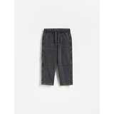 Reserved Jogger hlače isprana izgleda - tamnosivo Cijene