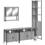  The Living Store Kopalniško pohištvo 4 kosi siva sonoma inženirski les - Komplet Kopalniškega Pohištva, (21447185) | Shoptok.si