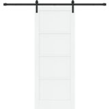 vidaXL klizna vrata s kompletnim hardverom bijela 83x211 cm čvrsta drvena borovina | shoptok.hr