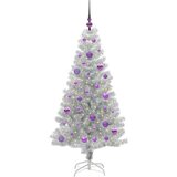 vidaXL Božično drevo med 150 LED z stojalom srebrna 150 cm PET | Shoptok.si