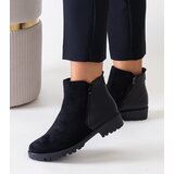 Gemre Black eco-suede platform ankle boots Kirla | Shoptok.si