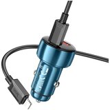 hoco. avtopolnilec USB QC 3.0 + Type C + kabel Type C v Type C PD 48W Leader Z50 kovinsko siv | Shoptok.si