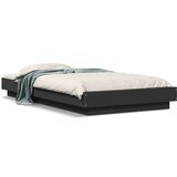 vidaXL okvir za krevet s led svjetlima crni 90 x 200 cm drveni | shoptok.hr