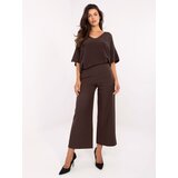 RUE PARIS Pants-IT-SP-FL9068.96-dark brown | shoptok.hr