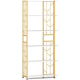 Costway Rustikalna knjižna omara Bela podstrešna knjižna omara 80 x 31 x 180 cm, (5000007183) Cene