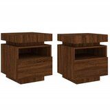  The Living Store Nočna omarica z LED lučkami 2 kosa rjavi hrast 40x39x48,5 cm - Nočna Omarica, (21448580) | Shoptok.si