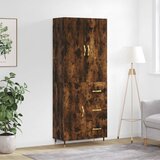 vidaXL Visoka komoda dimljeni hrast 69 5x34x180 cm konstruiranog drva | shoptok.hr