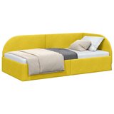 vidaXL Kotna postelja z vzglavjem Rumena 100 x 200 cm Žamet | Shoptok.si