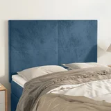 vidaXL Posteljno vzglavje 4 kosa temno moder 72x5x78/88 cm žamet