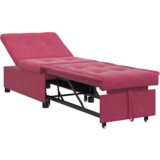 vidaXL Kavč Postelja 3-v-1 Izvlečna Oblika Bordo Žamet | Shoptok.si