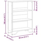  Regal za knjige crni 80x31x106 cm konstruirano drvo | shoptok.hr