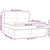  Okvir kreveta s oprugama i madrac svjetlosivi 160x200cm tkanina | shoptok.hr